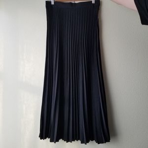 & Other Stories Pleated Black Midi Skirt